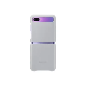 Samsung-Z-Flip-Leather-Cover-(EF-VF700)-Silver